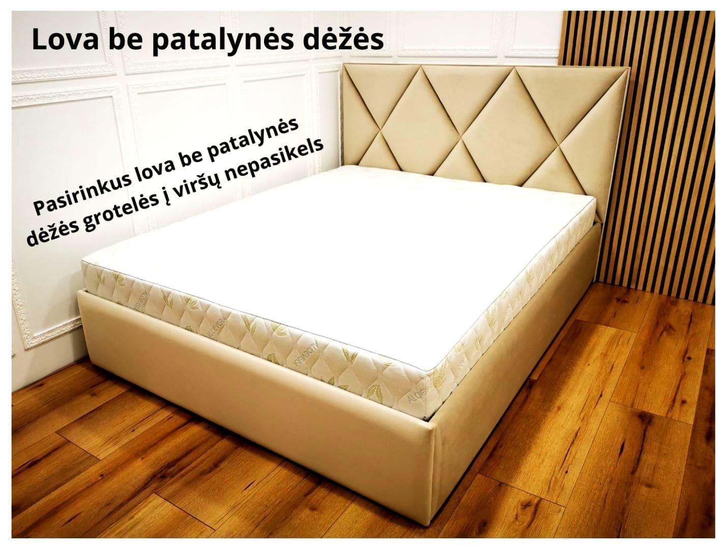 Lova be patalynės dėžės