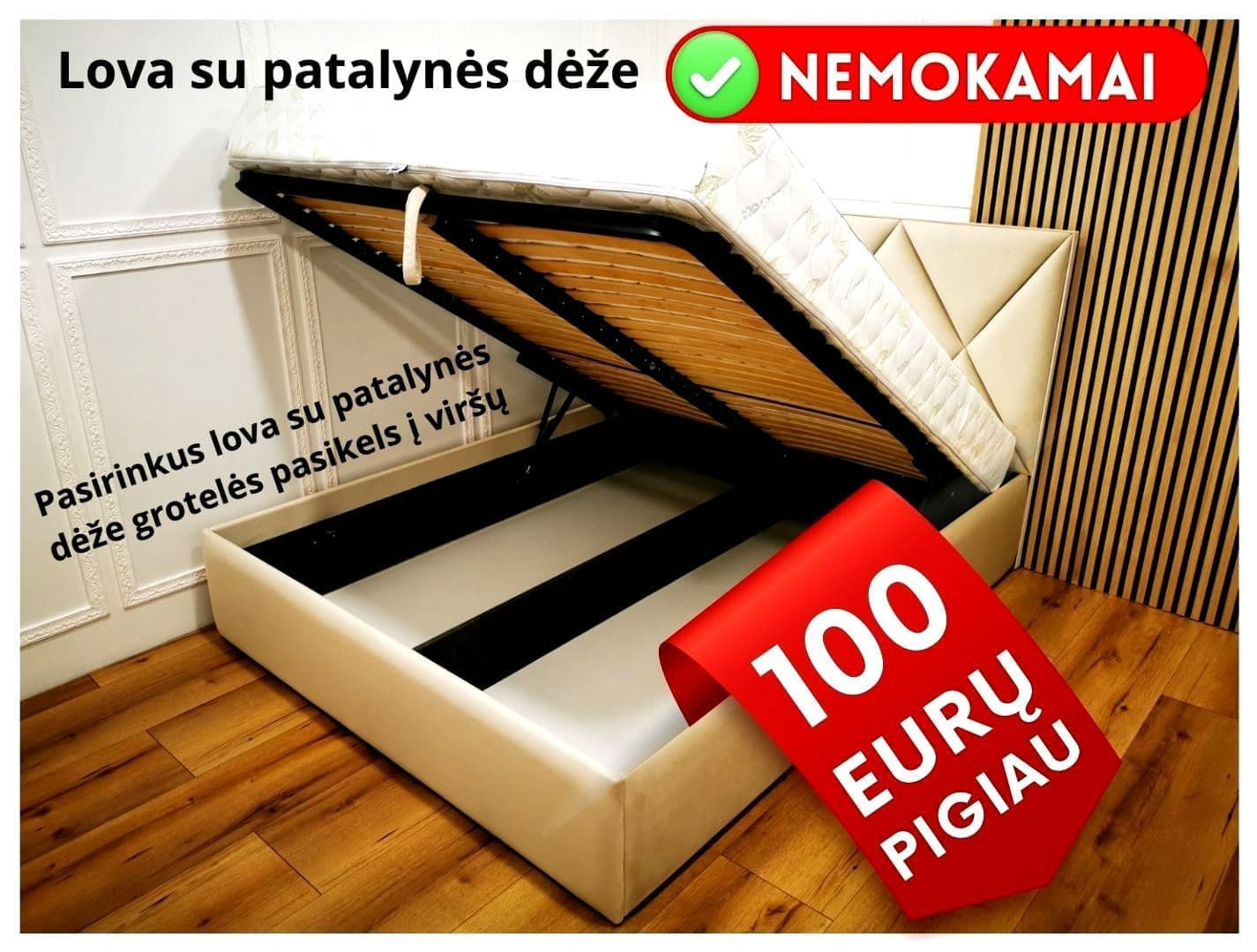 Lova su patalynės dėže (NEMOKAMAI)