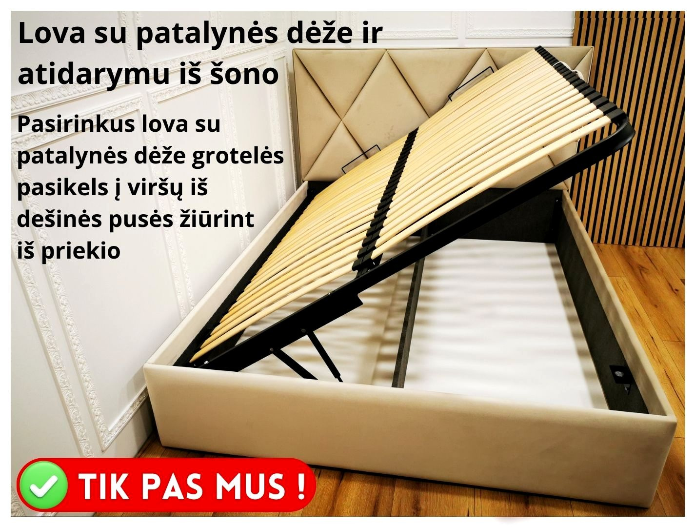 Lova su patalynės dėže