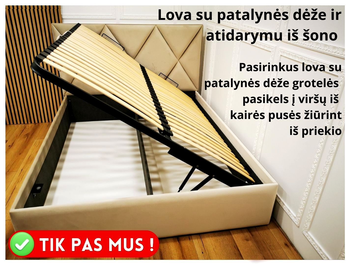 Lova su patalynės dėže