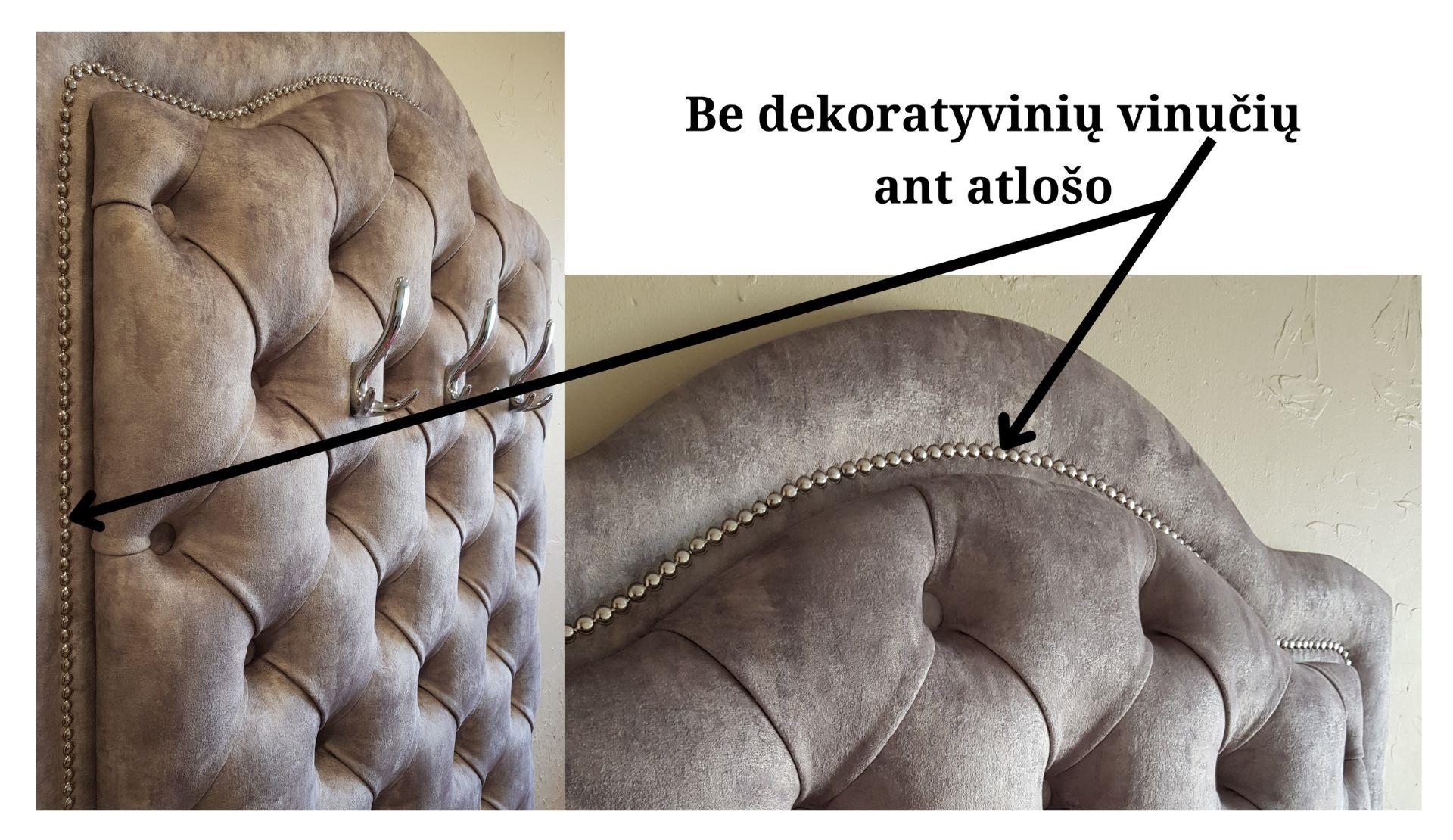 Be dekoratyvinių vinučių