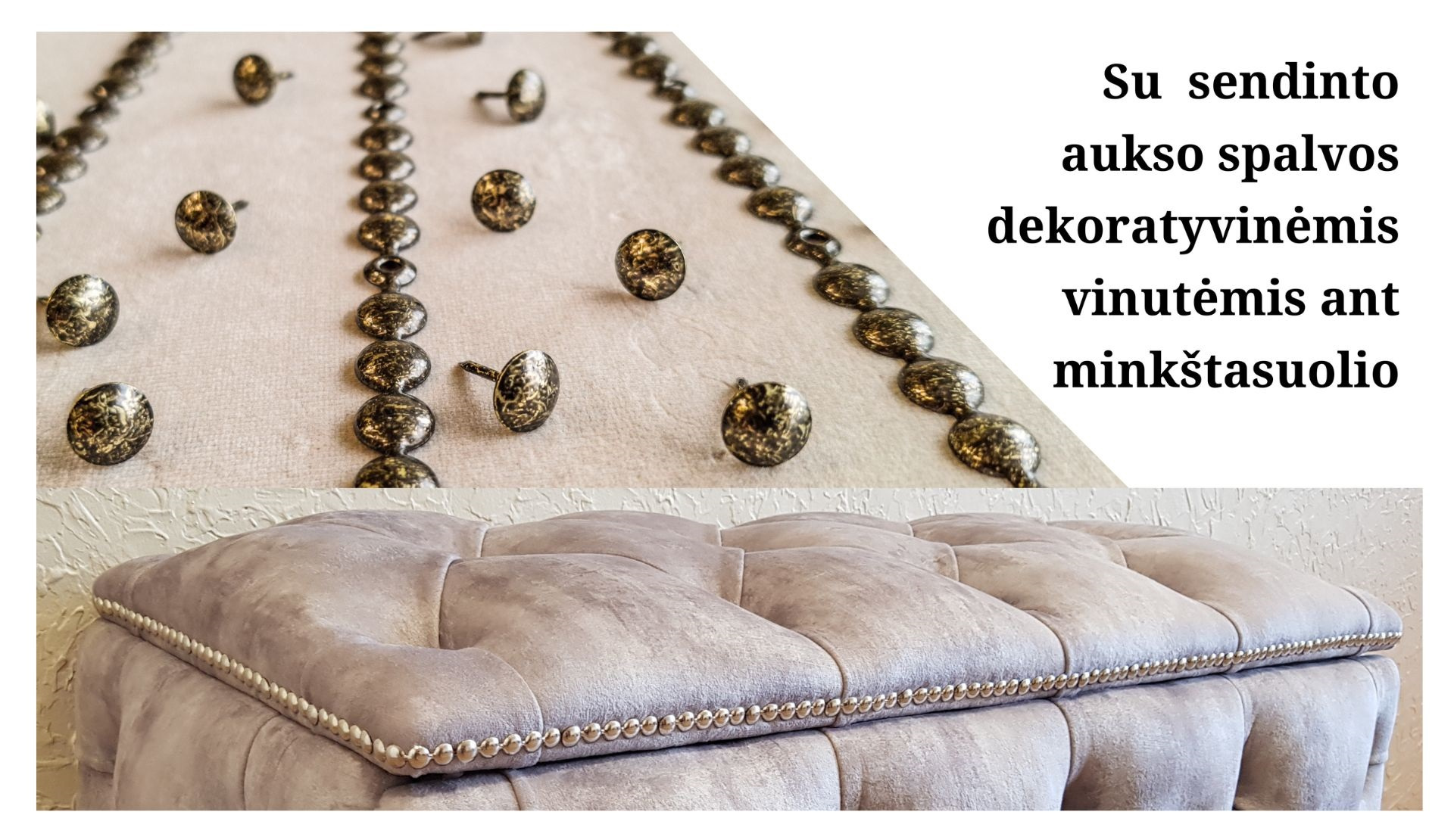 Su sendinto aukso spalvos vinutėmis