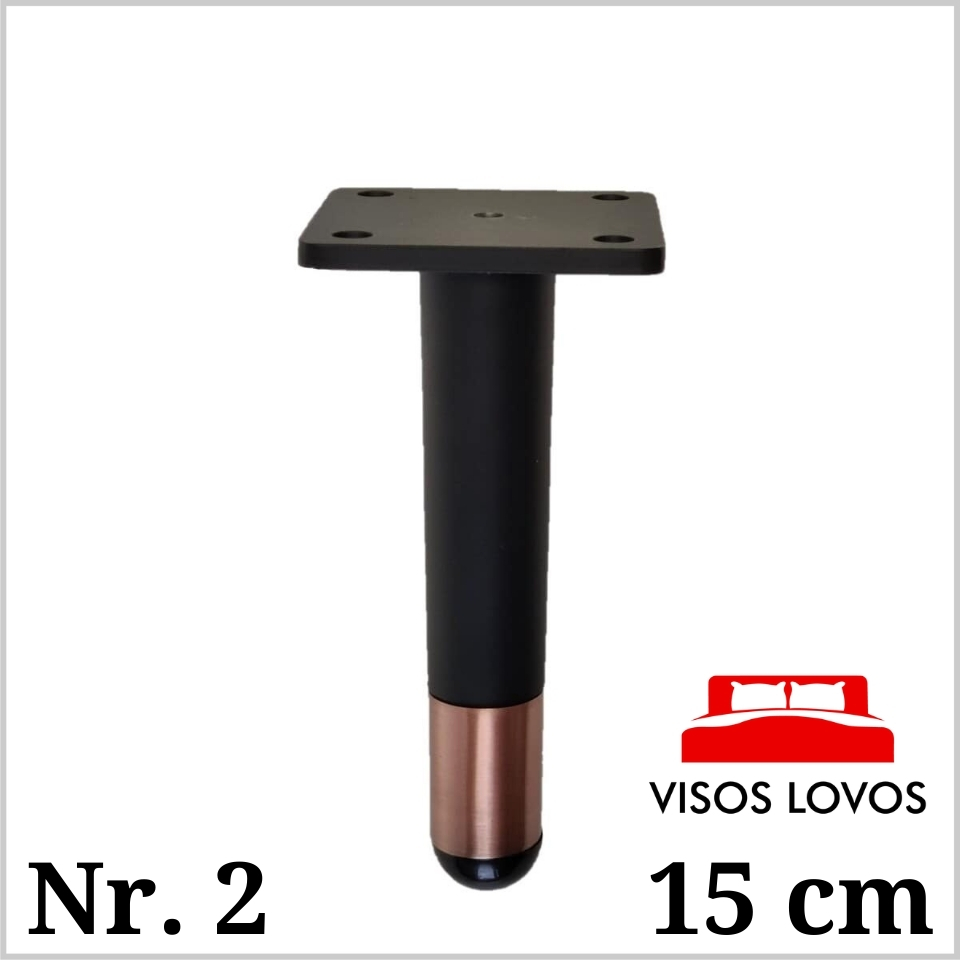 Metalinė kojelė Nr. 2 (Juoda, matinė + varis)