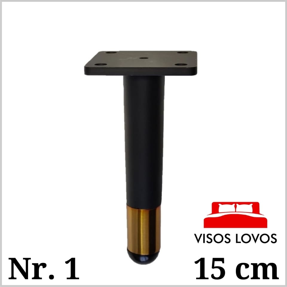 Metalinė kojelė Nr. 1 (Juoda, matinė + matinis auksas)