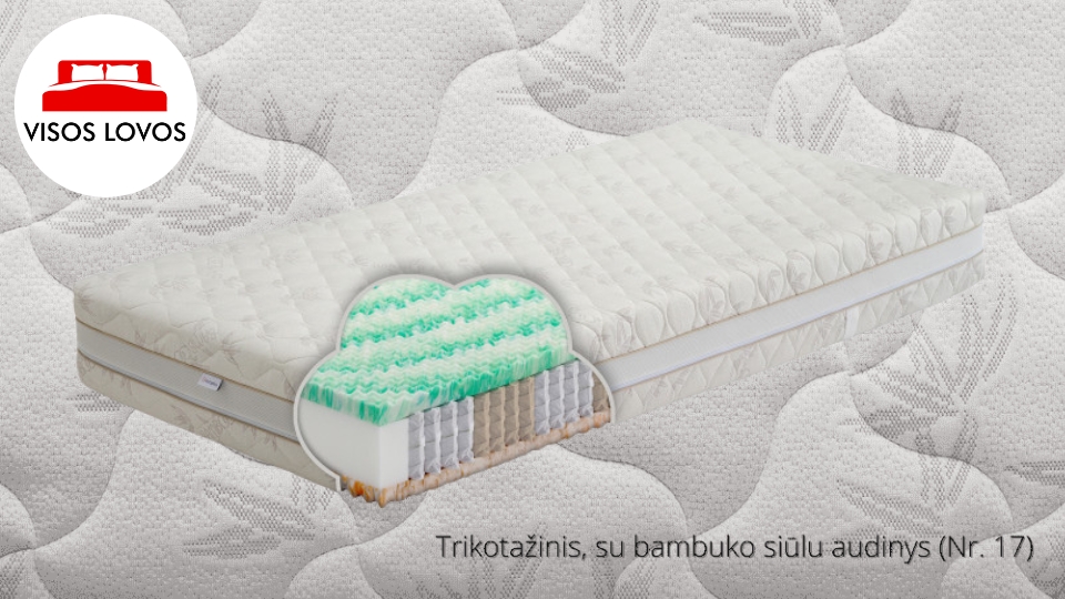 VISOS LOVOS - Čiužinių audinys Trikotažinis su bambuku (Nr. 17) kokybiškas audinys čiužiniams