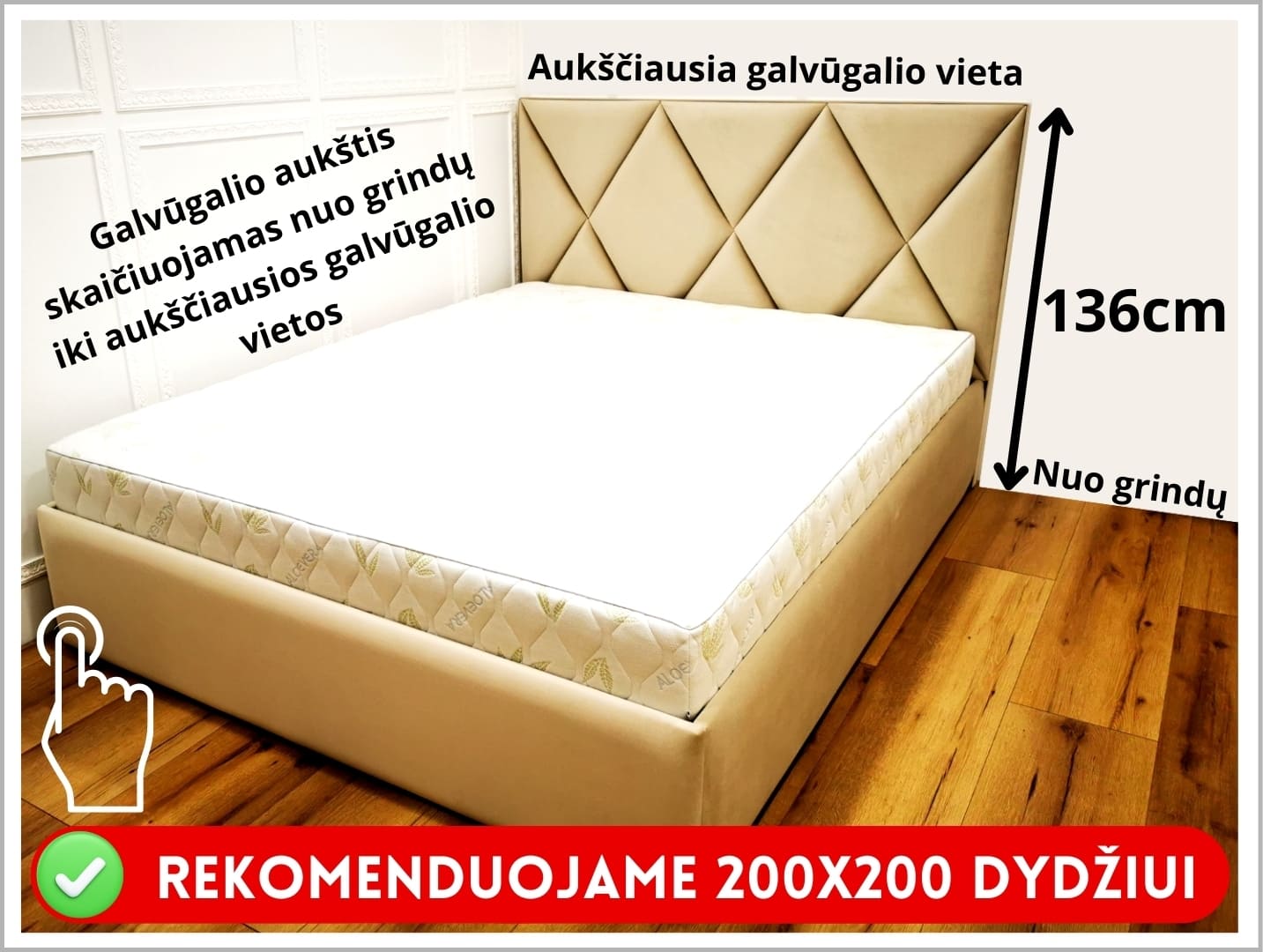 Galvūgalio aukštis 136 cm