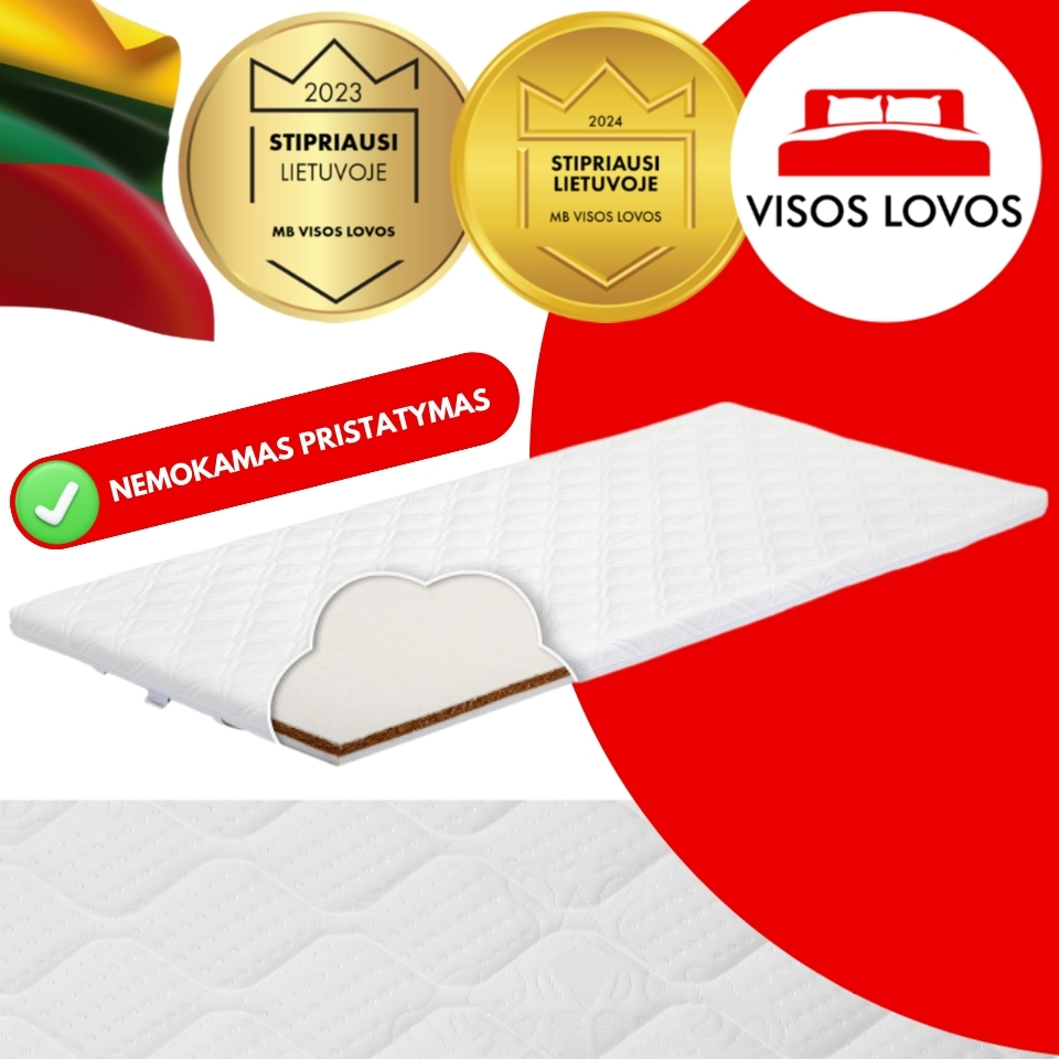 VISOS LOVOS - Lietuvoje pagamintas Antčiužinis VESTUS KOKOS papildomai nemokamas pristatymas VISOS LOVOS - Lietuvoje pagamintas Antčiužinis VESTUS KOKOS papildomai nemokamas pristatymas