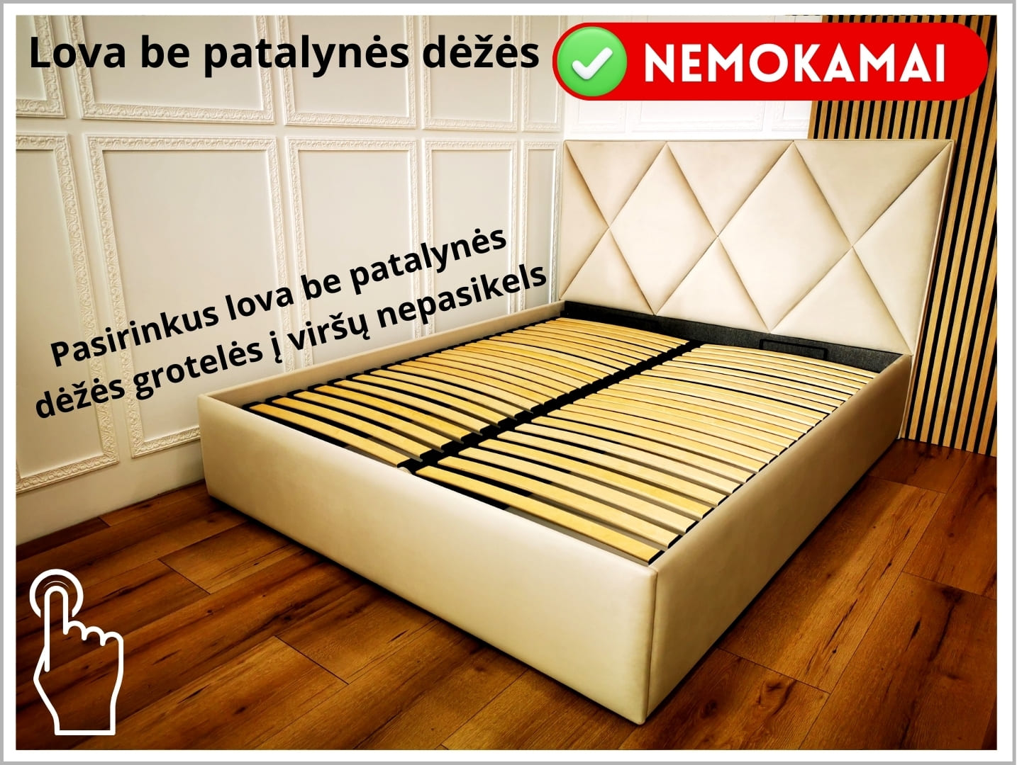 Lova be patalynės dėžės (NEMOKAMAI)