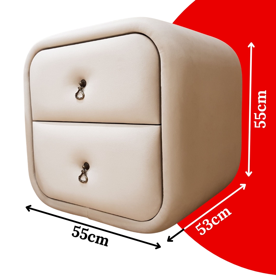 VISOS LOVOS - Minkšta naktinė miegamojo spintelė prie lovos 55cm x 53cm x 55cm – S1 (Liko 1 vnt.) VISOS LOVOS - Minkšta naktinė miegamojo spintelė prie lovos 55cm x 53cm x 55cm – S1 (Liko 1 vnt.)