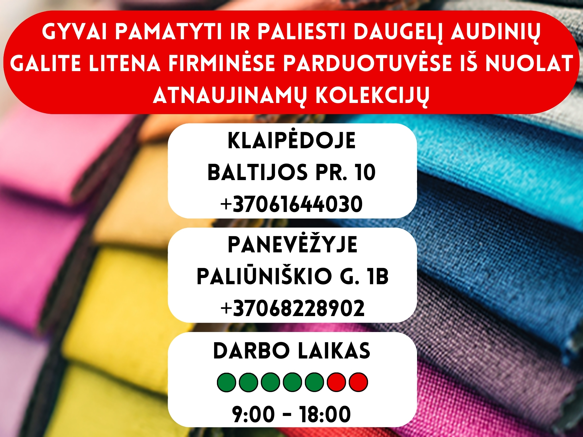 VISOS LOVOS - Naktinių spintelių aprašymas - Audinių salonų darbo laikas