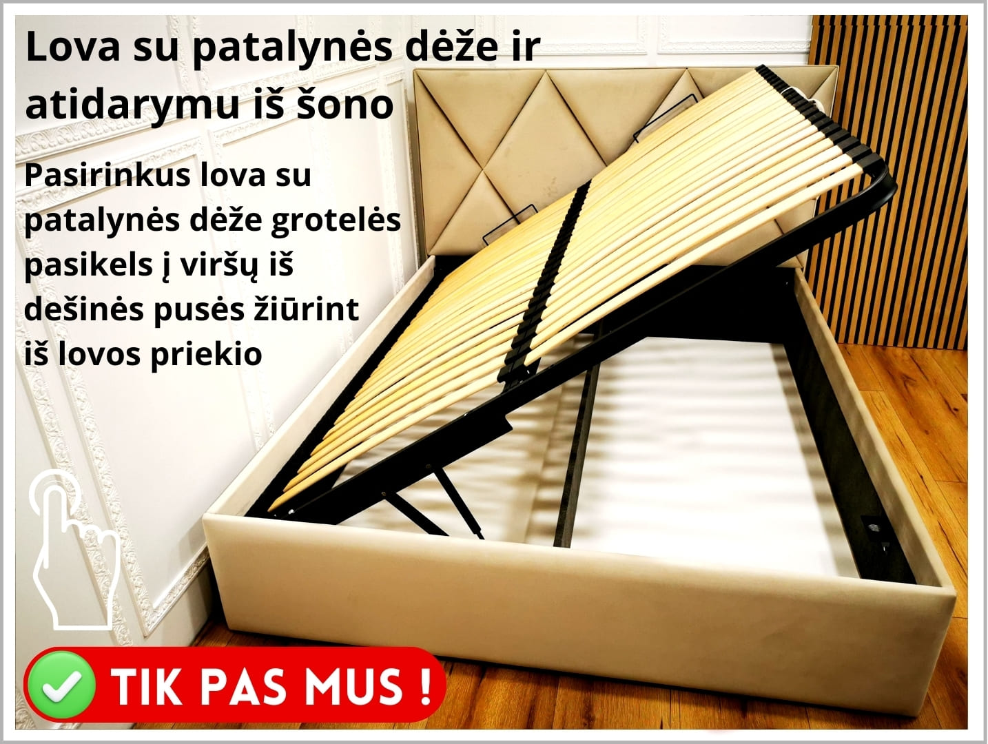 Lova su patalynės dėže