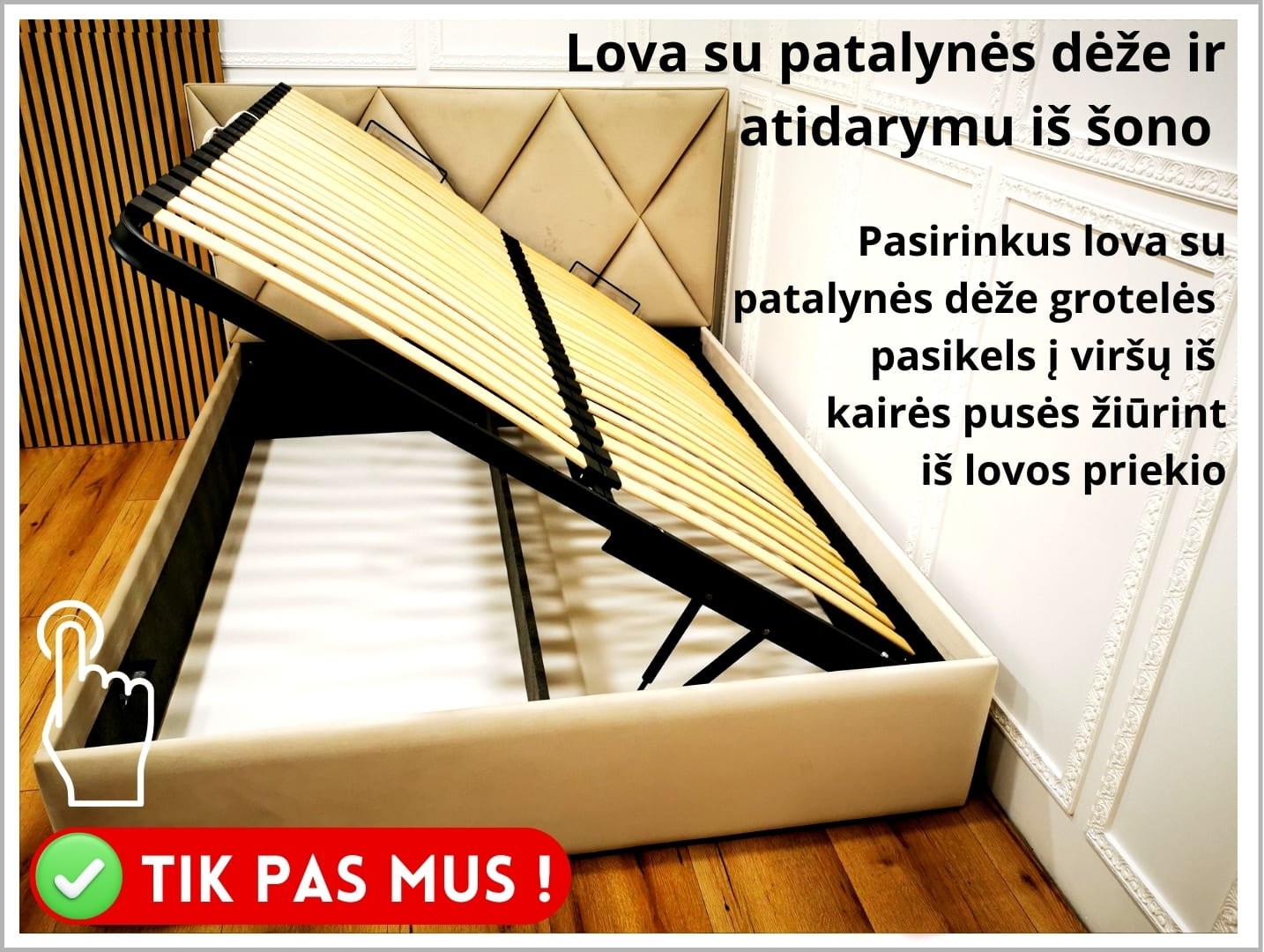 Lova su patalynės dėže