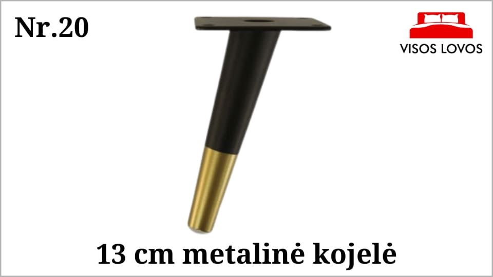 Metalinė kojelė Nr.20 (Juoda matinė, žalvaris)