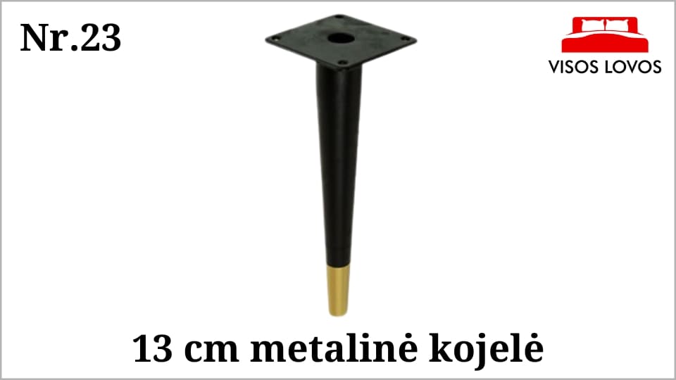 Metalinė kojelė Nr.23 (Juoda matinė, žalvaris)