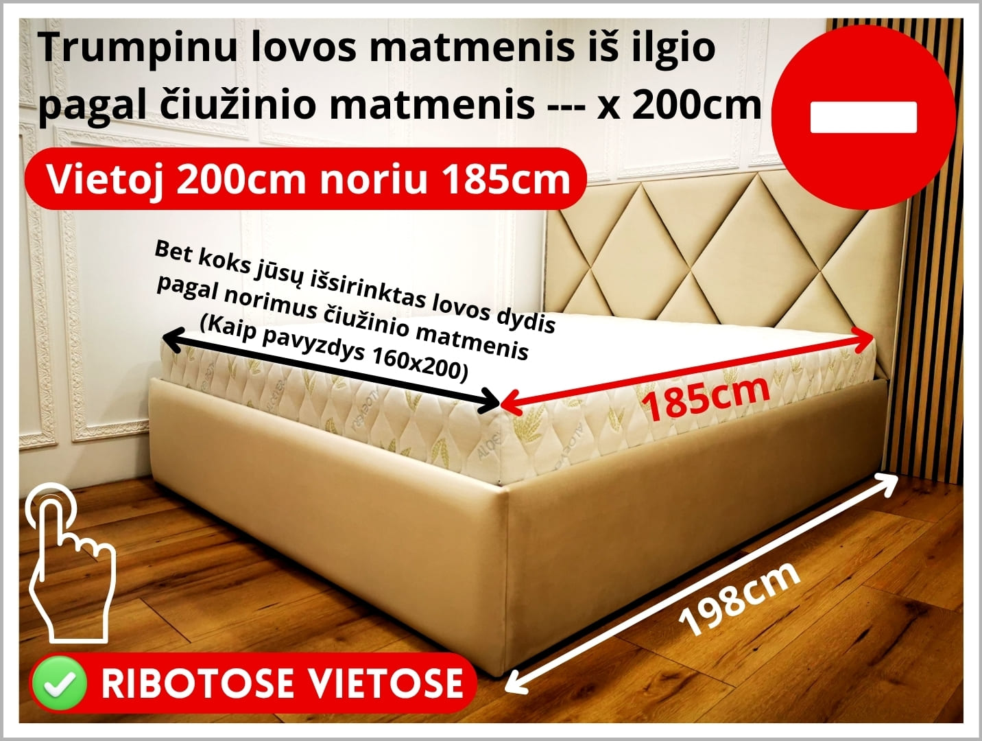 Trumpinu iki 185cm