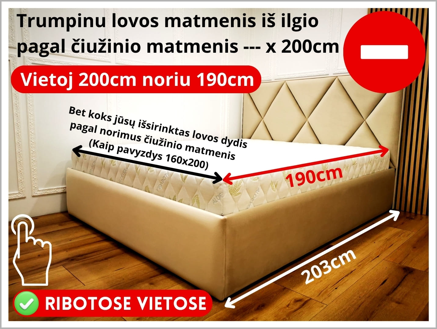 Trumpinu iki 190cm